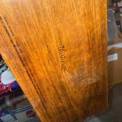 Sale Photo Thumbnail #1179: G20-Lidded garbage can and wooden serving trays