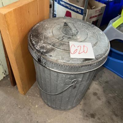 Sale Photo Thumbnail #1175: G20-Lidded garbage can and wooden serving trays