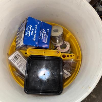 Sale Photo Thumbnail #1193: G26-bottle jack plus hardware/tool bucket