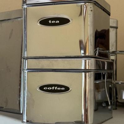 Vintage Silver Masterware Canette Canister Set 1950's