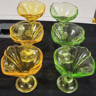 Sale Photo Thumbnail #168: Vintage Rastal Glasses Set of 12 Rare Colored Fluted Parfait Dessert Sundae Ice Cream
