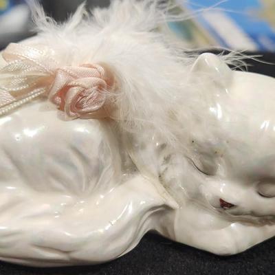 Sale Photo Thumbnail #155: Vintage 1970s Nyform Peeping Tom Shy Peek a Boo Trolls with Retro Ceramic Cat