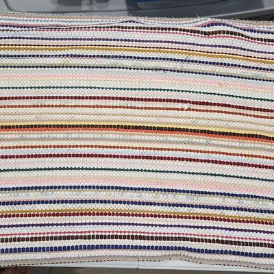 Sale Photo Thumbnail #204: Retro Rag Rugs (3) all different colors & pattern Hand braided Woven Rug