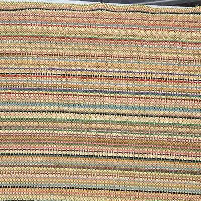 Sale Photo Thumbnail #208: Retro Rag Rugs (3) all different colors & pattern Hand braided Woven Rug