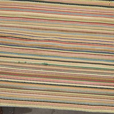 Sale Photo Thumbnail #207: Retro Rag Rugs (3) all different colors & pattern Hand braided Woven Rug
