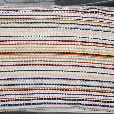 Sale Photo Thumbnail #205: Retro Rag Rugs (3) all different colors & pattern Hand braided Woven Rug