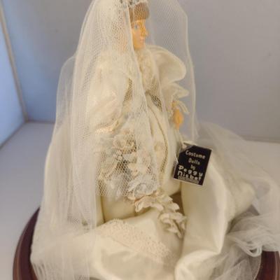Sale Photo Thumbnail #1154: House of Nisbet (Peggy Nisbet) Wedding Model Princess Diana Doll Figurine- Approx 8 1/2" Tall.  Item comes with wood and glass dome display.