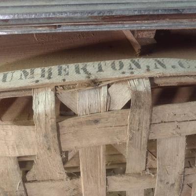 Vintage Lumberton, NC Authentic Splint Wood Tobacco Leaf Market Basket (AA)