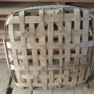 Vintage Lumberton, NC Authentic Splint Wood Tobacco Leaf Market Basket (AA)