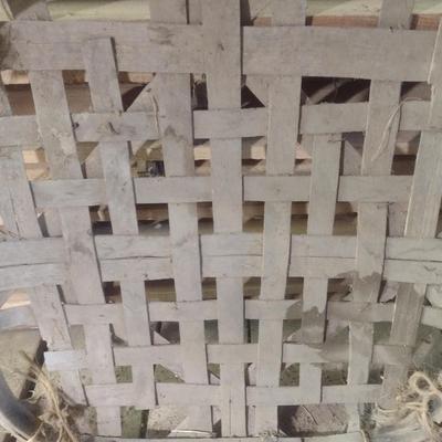 Vintage Authentic Splint Wood Tobacco Leaf Market Basket 'Fa** and Boblitt' (CC)