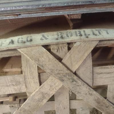 Vintage Authentic Splint Wood Tobacco Leaf Market Basket 'Fa** and Boblitt' (CC)