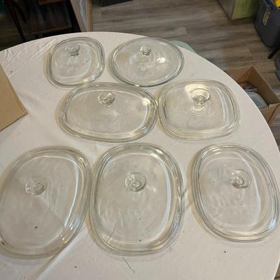 Set Of 7 Corning Ware Glass Lids