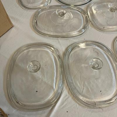 Set Of 7 Corning Ware Glass Lids