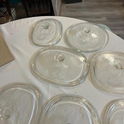 Set Of 7 Corning Ware Glass Lids