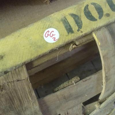 Pair of Vintage Authentic Splint Wood Tobacco Leaf Market Baskets Douglass, GA and Dixie Burley (GG).