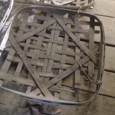 Set of Three Vintage Authentic Splint Wood Tobacco Leaf Market Baskets (II)