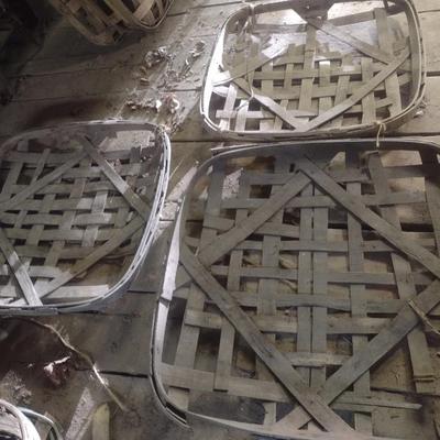 Set of Three Vintage Authentic Splint Wood Tobacco Leaf Market Baskets (II)