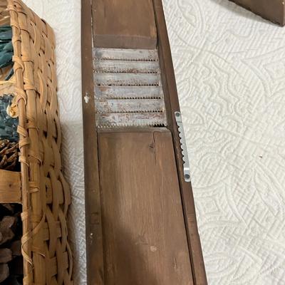 Lot 193 Basket & vintage kitchen