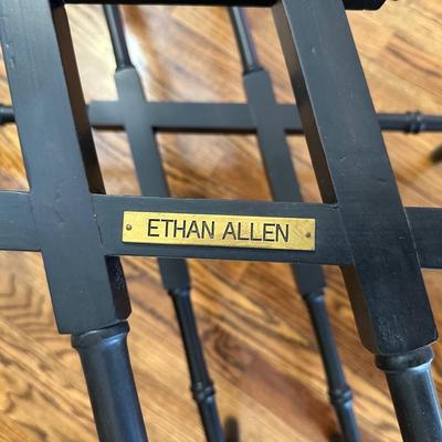 ETHAN ALLEN CHINOISERIE CRACKLE TEXTURED OVAL TRAY TABLE