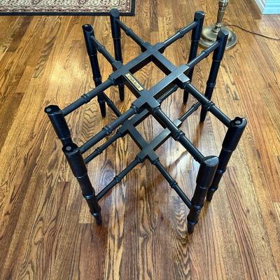 ETHAN ALLEN CHINOISERIE CRACKLE TEXTURED OVAL TRAY TABLE