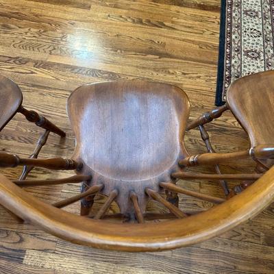 4 ETHAN ALLEN FIDDLEBACK WINDSOR DINING CHAIRS