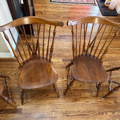 4 ETHAN ALLEN FIDDLEBACK WINDSOR DINING CHAIRS