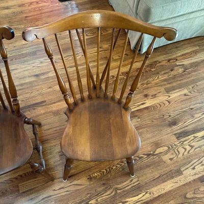 4 ETHAN ALLEN FIDDLEBACK WINDSOR DINING CHAIRS