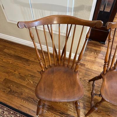 4 ETHAN ALLEN FIDDLEBACK WINDSOR DINING CHAIRS