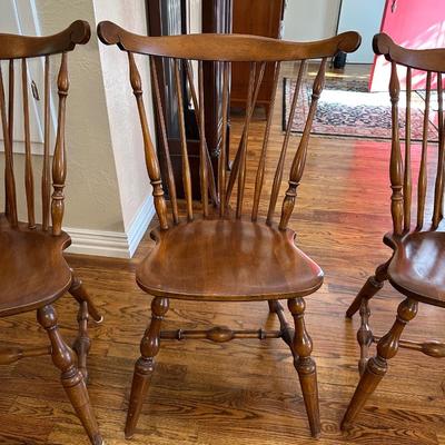 4 ETHAN ALLEN FIDDLEBACK WINDSOR DINING CHAIRS