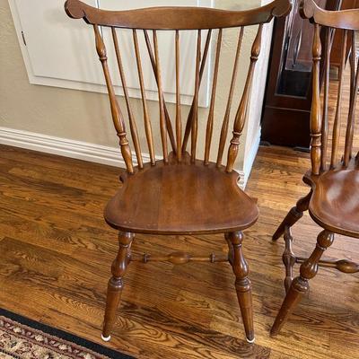 4 ETHAN ALLEN FIDDLEBACK WINDSOR DINING CHAIRS