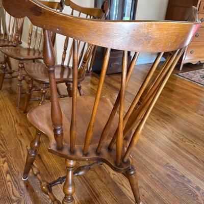 4 ETHAN ALLEN FIDDLEBACK WINDSOR DINING CHAIRS