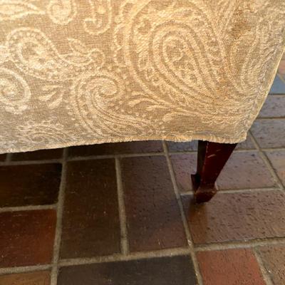 PAISLEY PRINT UPHOLSTERED ARMCHAIR WITH FLOOR LAMP