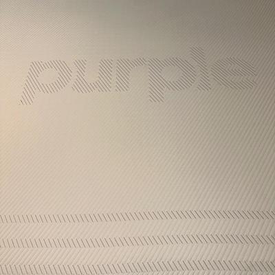 ETHAN ALLEN “CHLOE” SLEIGH STYLE KING BED WITH “PURPLE.3” MATTRESS