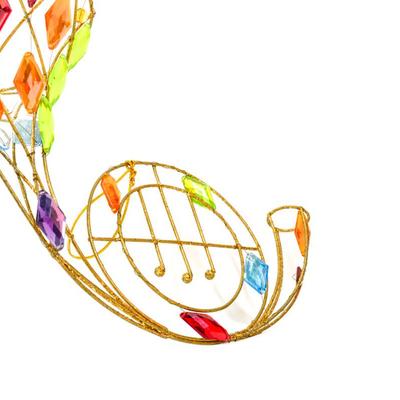 Sale Photo Thumbnail #331: This is a colorful wall hanging french horn suncatcher. 10 inches long as listed in picture.