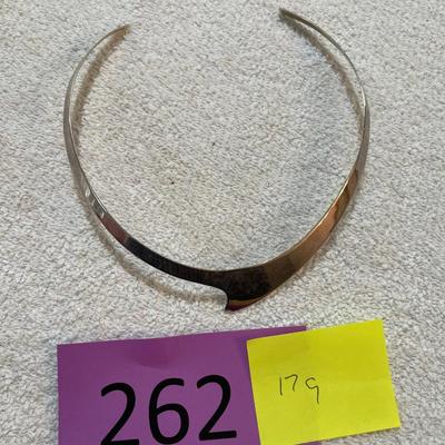 Lot 262 Sterling Cuff Necklace