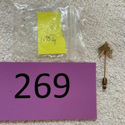 lot 269 Horse Stick Pin 14k yellow gold