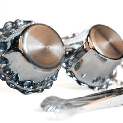 Sale Photo Thumbnail #351: This is a cream and sugar set with tongs.. Its silver plated made in Germany.