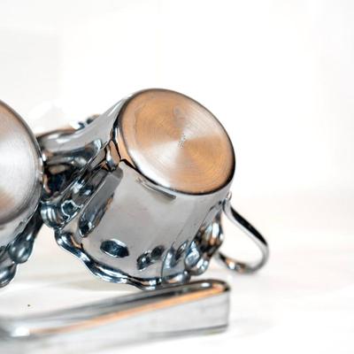 Sale Photo Thumbnail #352: This is a cream and sugar set with tongs.. Its silver plated made in Germany.