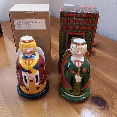 2 VILLEROY & BOCH "ANGELS" CANDLESTICK VOTIVE HOLDERS