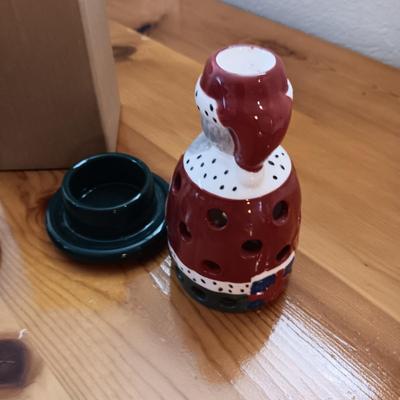 2 VILLEROY & BOCH "NIKOLAUS & SHEPHERD" CANDLESTICK VOTIVE HOLDERS
