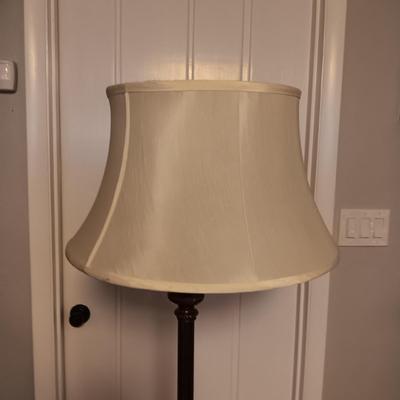 HEAVY MARBLE AND BRASS BASE VINTAGE FLOOR LAMP
