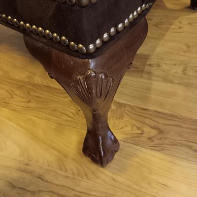 NICE WINGBACK CHAIR WITH OTTOMAN AND NAILHEAD ACCENTS