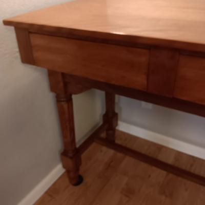 BEAUTIFUL 2 PIECE ANTIQUE MAP OR WRITING DESK WITH 3 DRAWERS