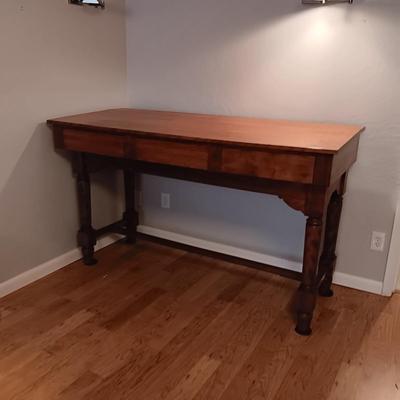 BEAUTIFUL 2 PIECE ANTIQUE MAP OR WRITING DESK WITH 3 DRAWERS