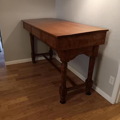 BEAUTIFUL 2 PIECE ANTIQUE MAP OR WRITING DESK WITH 3 DRAWERS