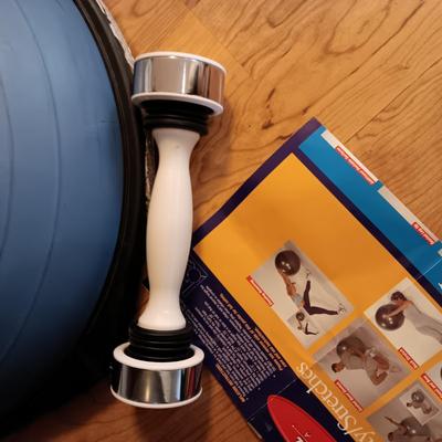 EXERCISE BALLS AND HAND WEIGHTS