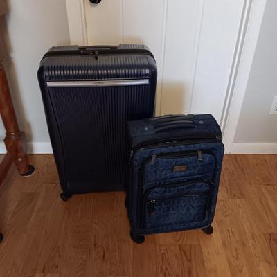NICOLE MILLER CARRY ON AND SAMSONITE SUITCASE BOTH ON 4 WHEELS