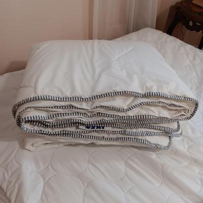 FULL SIZE IKEA 365+ MYSA COMFORTER, SUPER SOFT THROW BLANKET AND 2 DOWN PILLOWS