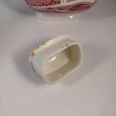 Sale Photo Thumbnail #1174: Spode England Porcelain Coffee and Tea Pots- 'Pink Tower' Pattern.  Items appear to be in good condition, but please review all pictures.