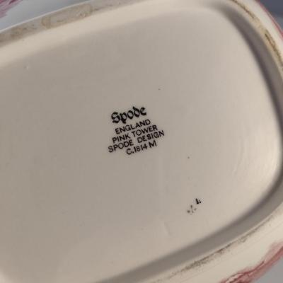 Sale Photo Thumbnail #1169: Spode England Porcelain Coffee and Tea Pots- 'Pink Tower' Pattern.  Items appear to be in good condition, but please review all pictures.